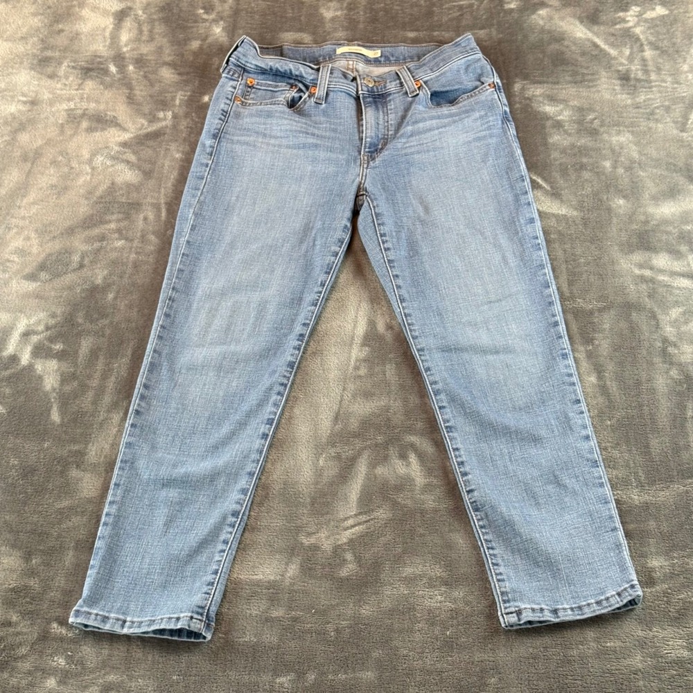 Levis Boyfriend Jeans Womens 27 Medium Wash Stretch Mid Rise Denim 19887-0218